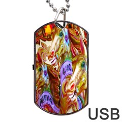 3 Carousel Ride Horses Dog Tag Usb Flash (one Side) by Nexatart