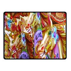 3 Carousel Ride Horses Double Sided Fleece Blanket (small)  by Nexatart