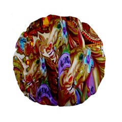 3 Carousel Ride Horses Standard 15  Premium Flano Round Cushions by Nexatart