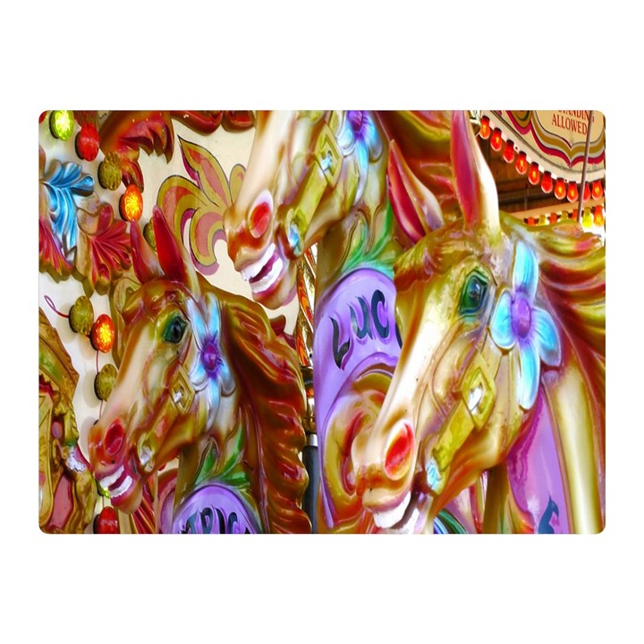 3 Carousel Ride Horses Double Sided Flano Blanket (Mini) 