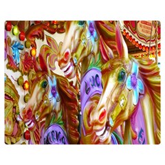 3 Carousel Ride Horses Double Sided Flano Blanket (medium)  by Nexatart