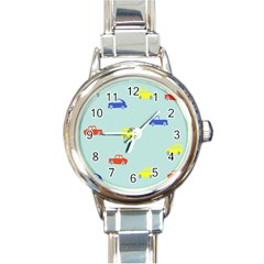 Car Yellow Blue Orange Round Italian Charm Watch by Mariart