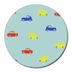 Car Yellow Blue Orange Round Mousepads by Mariart