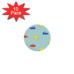 Car Yellow Blue Orange 1  Mini Buttons (10 Pack)  by Mariart