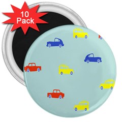 Car Yellow Blue Orange 3  Magnets (10 Pack)  by Mariart