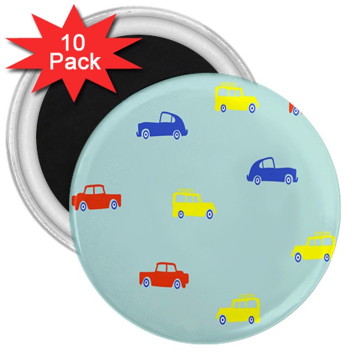 Car Yellow Blue Orange 3  Magnets (10 pack) 