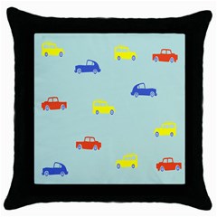 Car Yellow Blue Orange Throw Pillow Case (black)