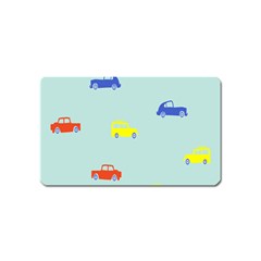 Car Yellow Blue Orange Magnet (name Card) by Mariart