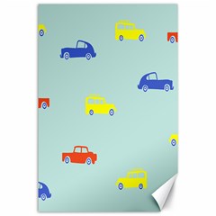 Car Yellow Blue Orange Canvas 24  X 36  by Mariart