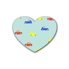 Car Yellow Blue Orange Heart Coaster (4 Pack)  by Mariart