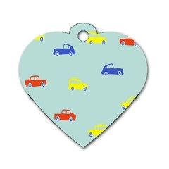 Car Yellow Blue Orange Dog Tag Heart (one Side) by Mariart