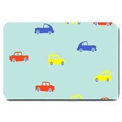 Car Yellow Blue Orange Large Doormat  by Mariart