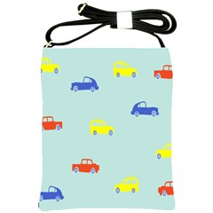 Car Yellow Blue Orange Shoulder Sling Bags by Mariart