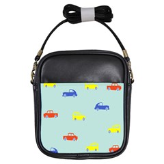 Car Yellow Blue Orange Girls Sling Bags by Mariart