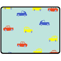 Car Yellow Blue Orange Fleece Blanket (medium)  by Mariart