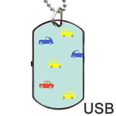 Car Yellow Blue Orange Dog Tag Usb Flash (one Side) by Mariart