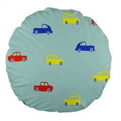 Car Yellow Blue Orange Large 18  Premium Round Cushions by Mariart