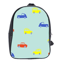 Car Yellow Blue Orange School Bags (xl)  by Mariart