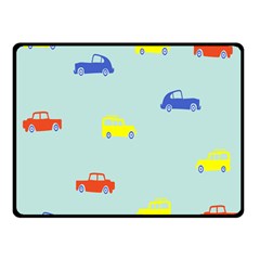 Car Yellow Blue Orange Double Sided Fleece Blanket (small) 