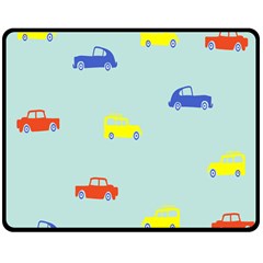 Car Yellow Blue Orange Double Sided Fleece Blanket (medium)  by Mariart