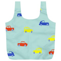 Car Yellow Blue Orange Full Print Recycle Bags (l)  by Mariart