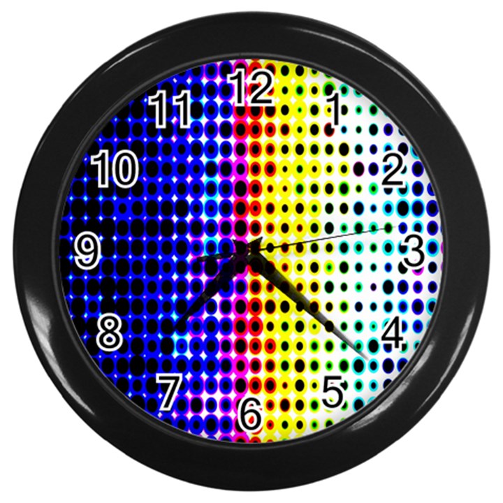 A Creative Colorful Background Wall Clocks (Black)