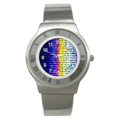 A Creative Colorful Background Stainless Steel Watch by Nexatart