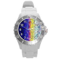 A Creative Colorful Background Round Plastic Sport Watch (l) by Nexatart