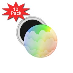 Cloud Blue Sky Rainbow Pink Yellow Green Red White Wave 1 75  Magnets (10 Pack)  by Mariart