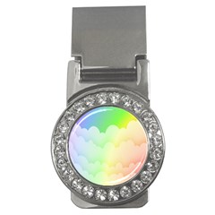 Cloud Blue Sky Rainbow Pink Yellow Green Red White Wave Money Clips (cz) 