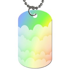 Cloud Blue Sky Rainbow Pink Yellow Green Red White Wave Dog Tag (one Side) by Mariart