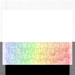 Cloud Blue Sky Rainbow Pink Yellow Green Red White Wave Rectangular Jigsaw Puzzl Front