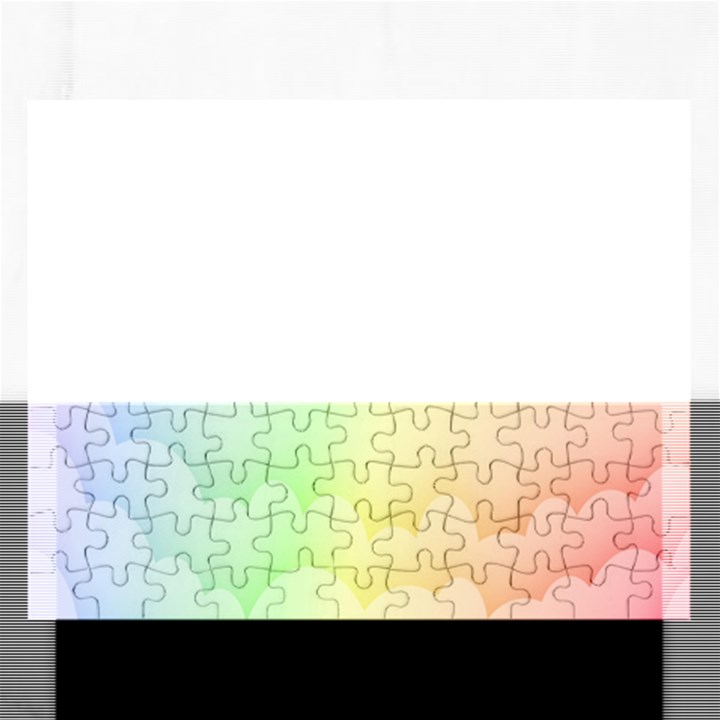 Cloud Blue Sky Rainbow Pink Yellow Green Red White Wave Rectangular Jigsaw Puzzl