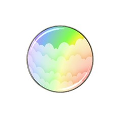 Cloud Blue Sky Rainbow Pink Yellow Green Red White Wave Hat Clip Ball Marker (4 Pack) by Mariart