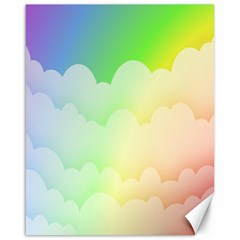 Cloud Blue Sky Rainbow Pink Yellow Green Red White Wave Canvas 16  X 20   by Mariart