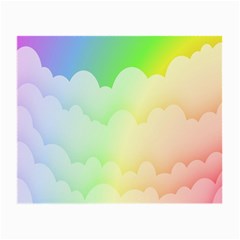 Cloud Blue Sky Rainbow Pink Yellow Green Red White Wave Small Glasses Cloth (2-side) by Mariart