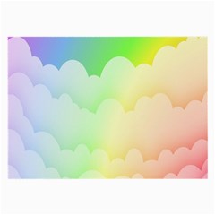 Cloud Blue Sky Rainbow Pink Yellow Green Red White Wave Large Glasses Cloth by Mariart