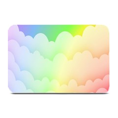 Cloud Blue Sky Rainbow Pink Yellow Green Red White Wave Plate Mats by Mariart