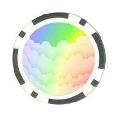 Cloud Blue Sky Rainbow Pink Yellow Green Red White Wave Poker Chip Card Guard by Mariart