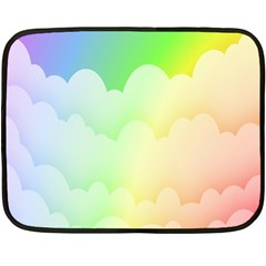 Cloud Blue Sky Rainbow Pink Yellow Green Red White Wave Double Sided Fleece Blanket (mini)  by Mariart