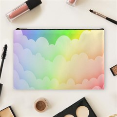 Cloud Blue Sky Rainbow Pink Yellow Green Red White Wave Cosmetic Bag (large)  by Mariart