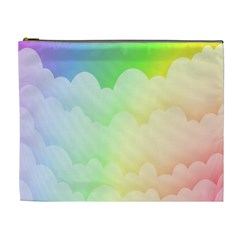 Cloud Blue Sky Rainbow Pink Yellow Green Red White Wave Cosmetic Bag (xl) by Mariart