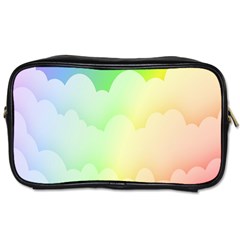 Cloud Blue Sky Rainbow Pink Yellow Green Red White Wave Toiletries Bags 2-side by Mariart