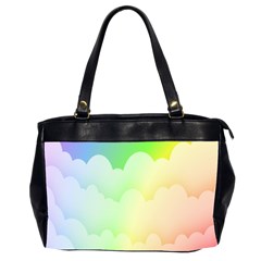 Cloud Blue Sky Rainbow Pink Yellow Green Red White Wave Office Handbags (2 Sides)  by Mariart