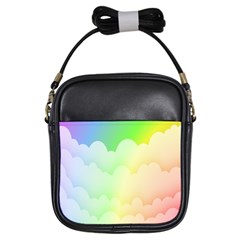 Cloud Blue Sky Rainbow Pink Yellow Green Red White Wave Girls Sling Bags by Mariart