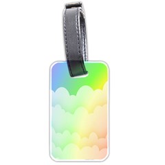 Cloud Blue Sky Rainbow Pink Yellow Green Red White Wave Luggage Tags (two Sides) by Mariart