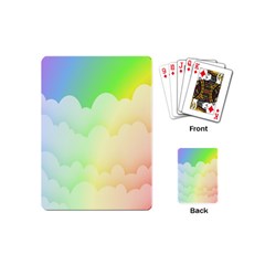 Cloud Blue Sky Rainbow Pink Yellow Green Red White Wave Playing Cards (mini)  by Mariart