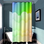 Cloud Blue Sky Rainbow Pink Yellow Green Red White Wave Shower Curtain 36  x 72  (Stall)  Curtain(36 X72 ) - 33.26 x66.24  Curtain(36 X72 )