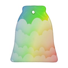 Cloud Blue Sky Rainbow Pink Yellow Green Red White Wave Ornament (bell) by Mariart