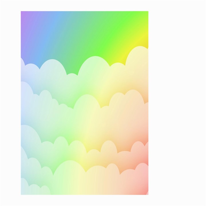 Cloud Blue Sky Rainbow Pink Yellow Green Red White Wave Small Garden Flag (Two Sides)